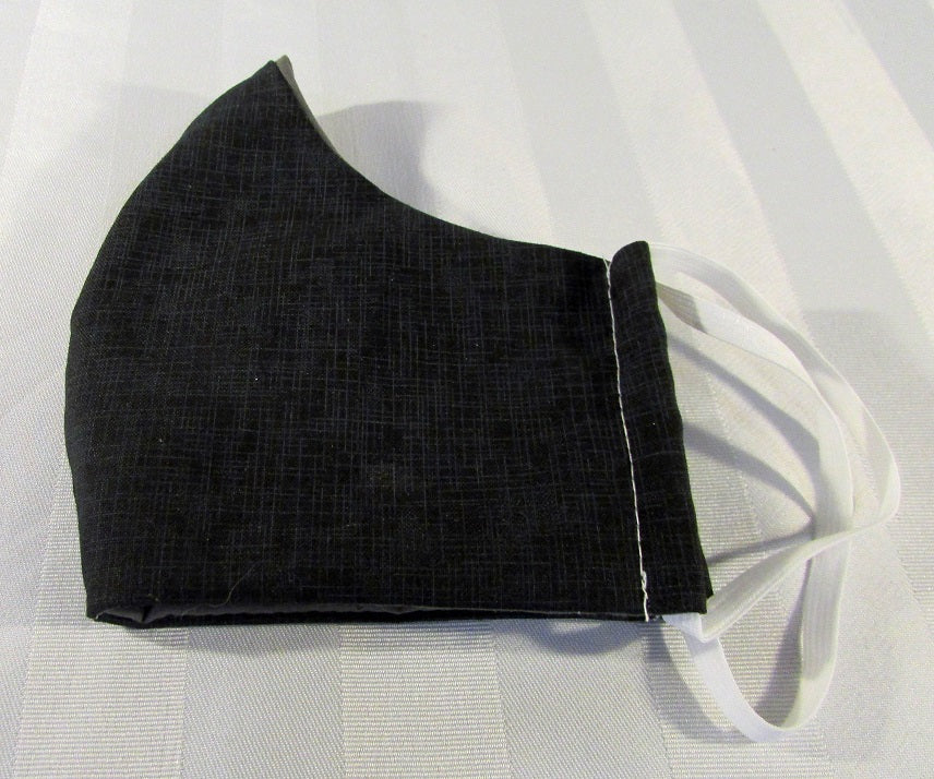 Black/Blue Grid Face Mask | Masque facial noir et bleu