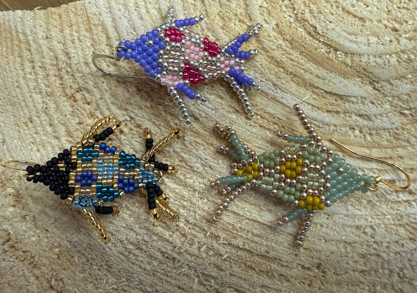 Small Fish Beaded Earrings |