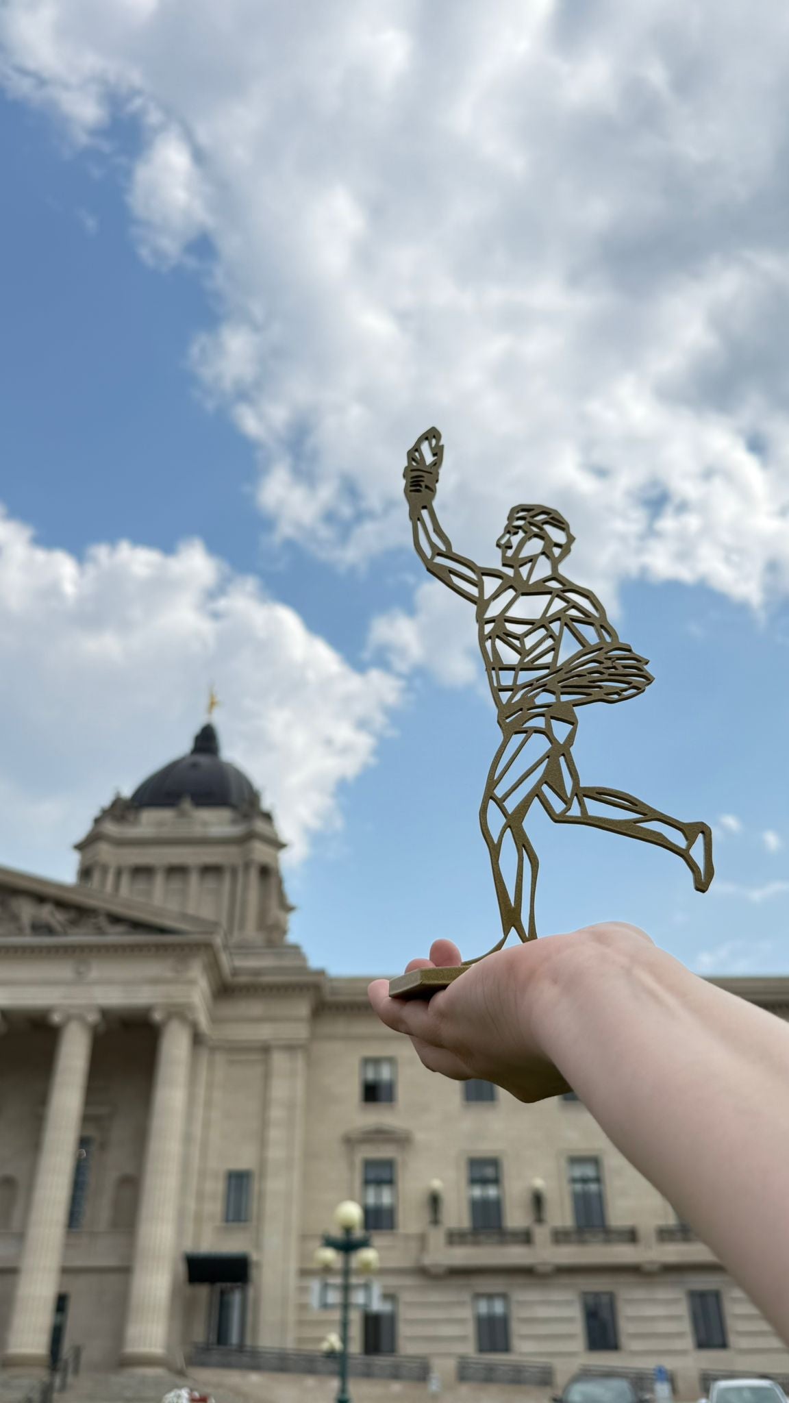 Geometric Golden Boy Statue |