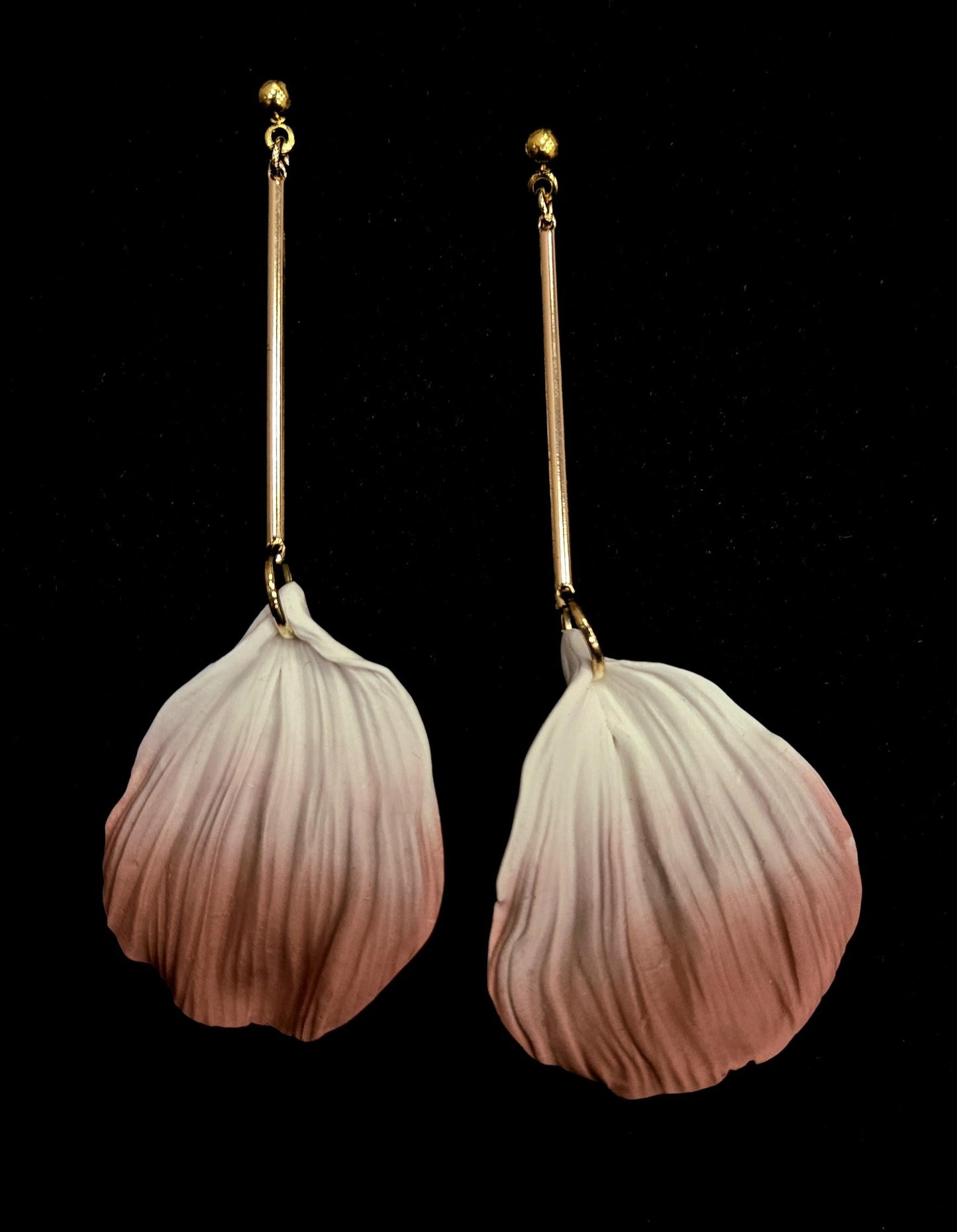 Dusty Rose Petal Drop Earrings |