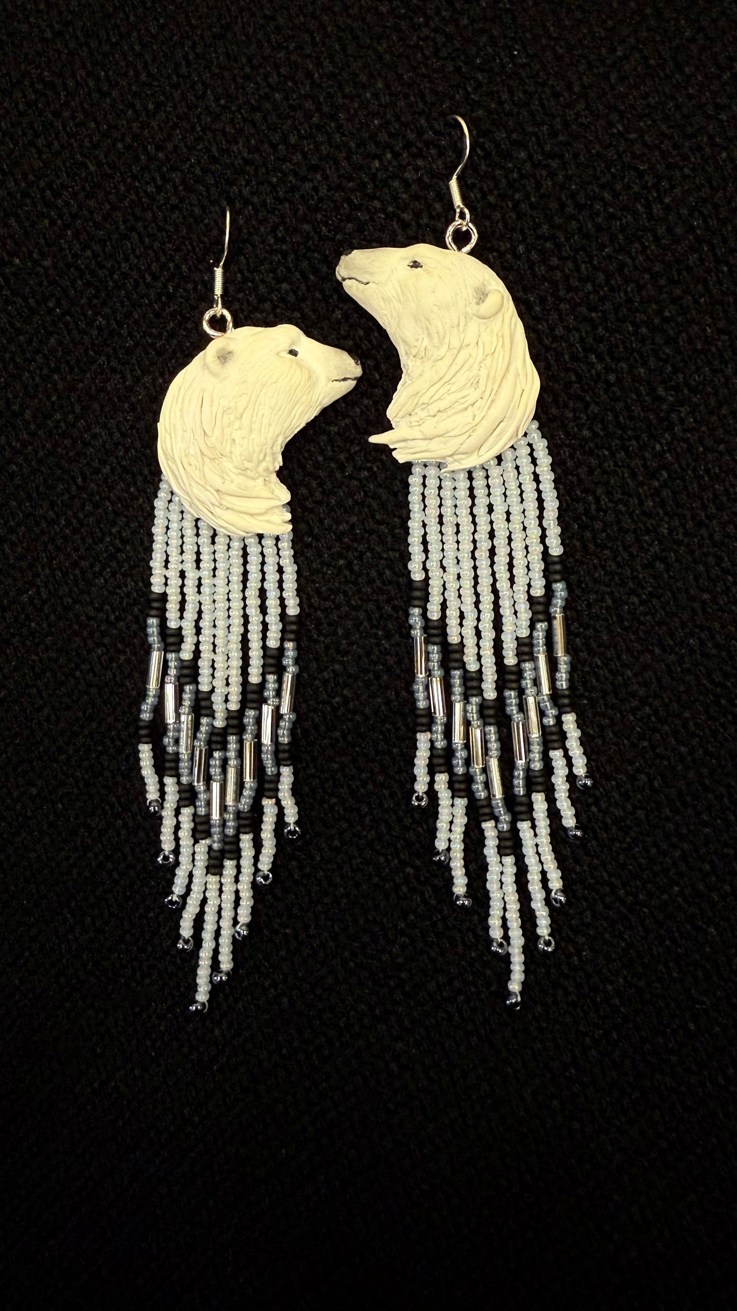 Polar Bear Beaded Earrings |