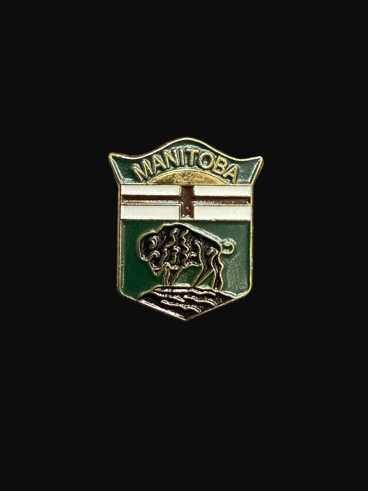 Manitoba Coat of Arms Historical Souvenir Pin | Bilingual Collectible