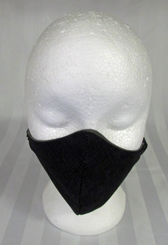Black/Blue Grid Face Mask | Masque facial noir et bleu