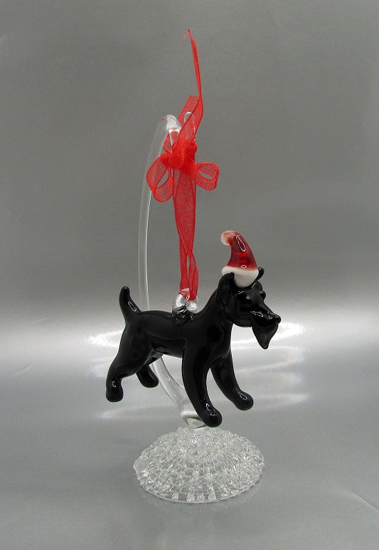 Glass Xmas Dog - Black | Chien de Noël en verre (noir)