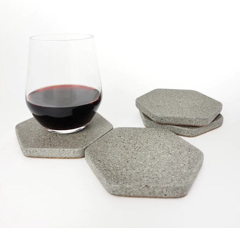 Grey Hexagon Coaster Set |