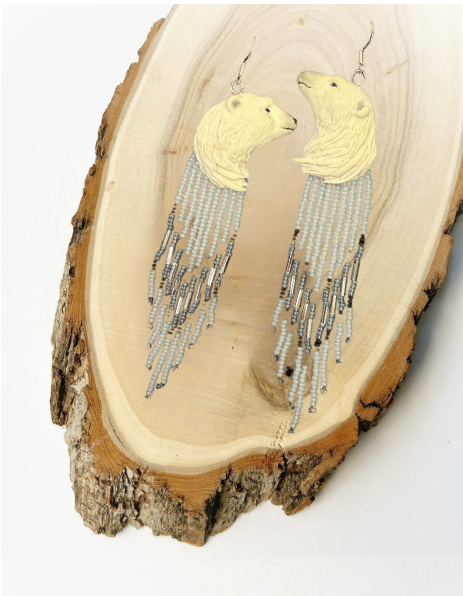 Polar Bear Beaded Earrings |