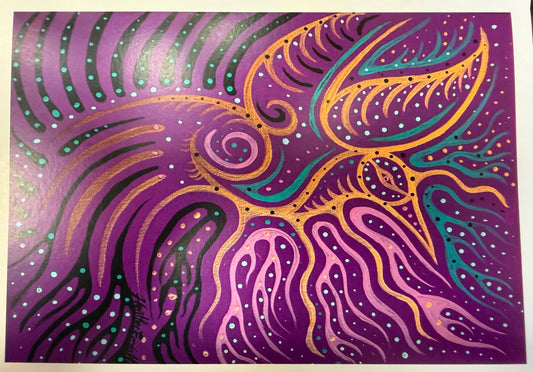 Purple Hummingbird Card |