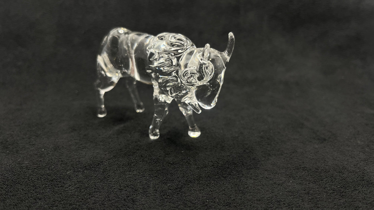 Bison en verre transparent | Bison de verre clair