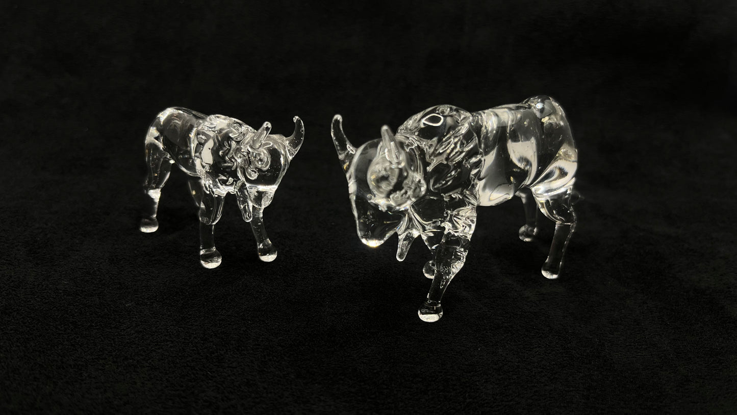 Bison en verre transparent | Bison de verre clair