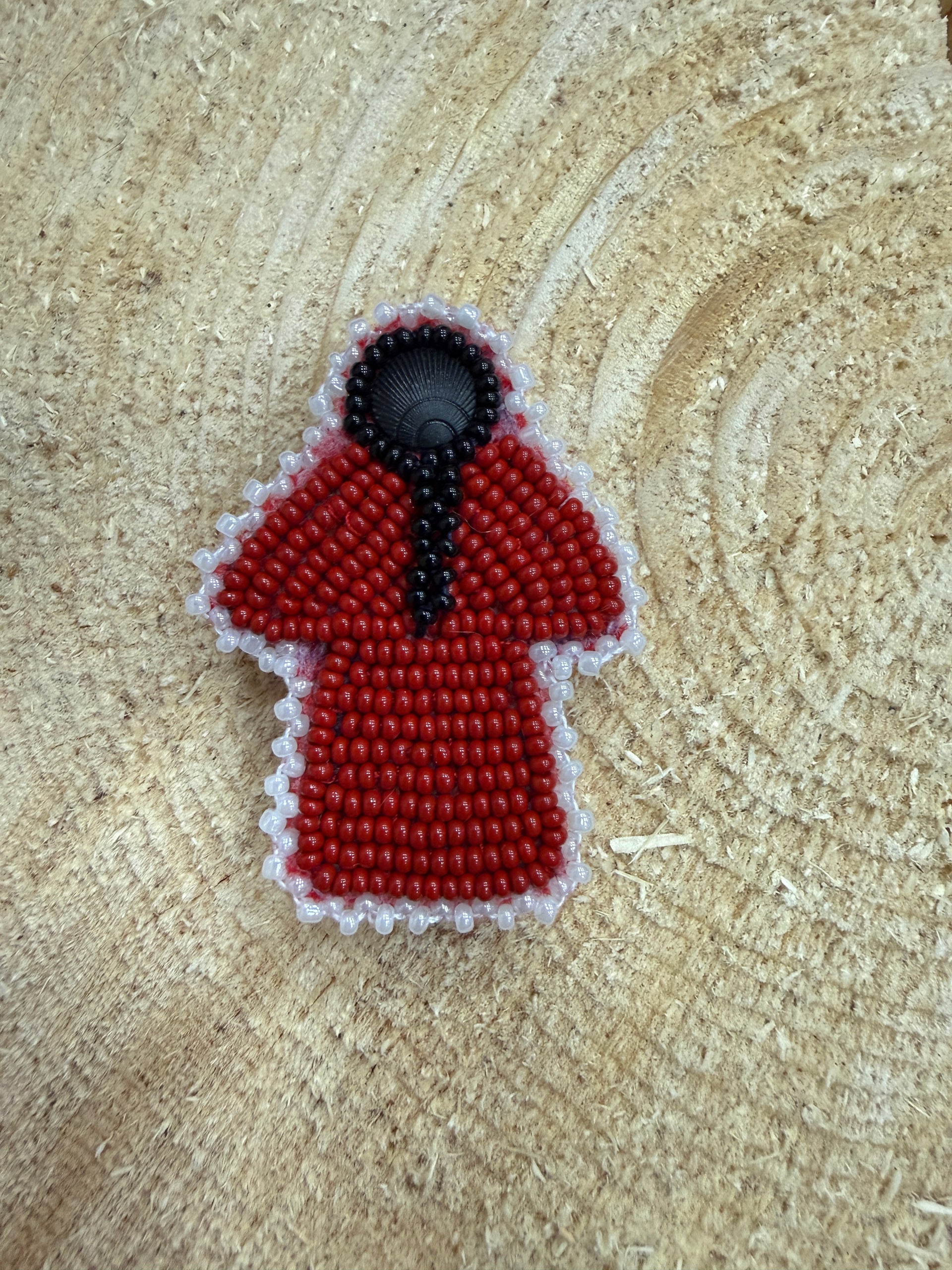 Red Dress Pin Beaded