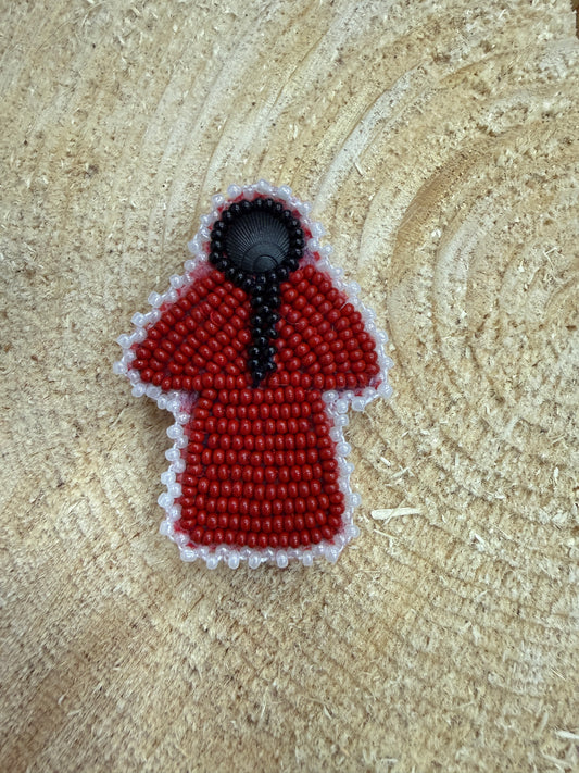 Red Dress Pin Beaded |