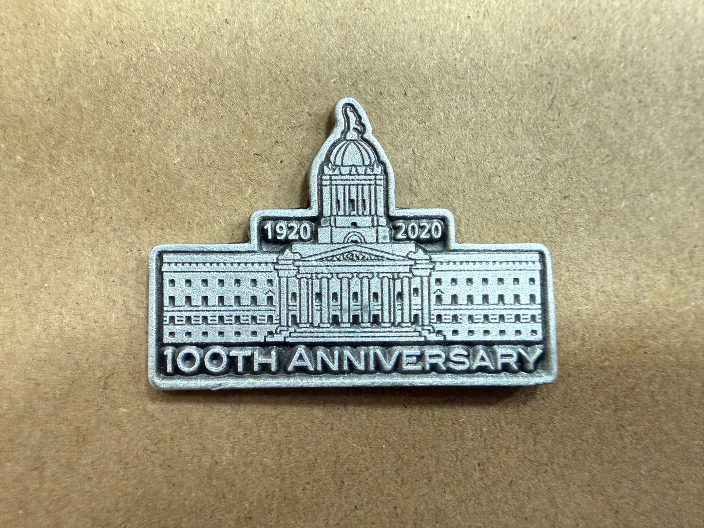 Pewter 100th Anniversary Pin | Épinglette pour notre 100e anniversaire