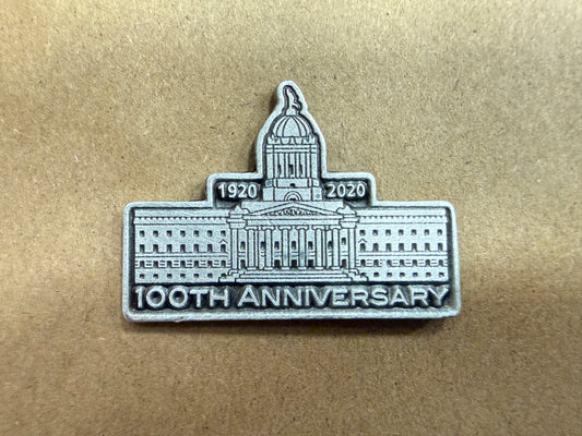 Pewter 100th Anniversary Pin | Épinglette pour notre 100e anniversaire