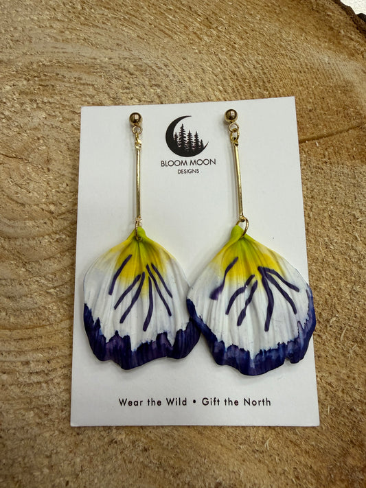 Boucles d'oreilles pendantes Pétale de Pensée |