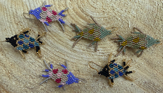 Small Fish Beaded Earrings |
