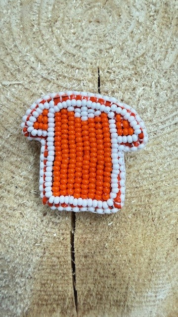 Beaded Orange Shirt Pin |