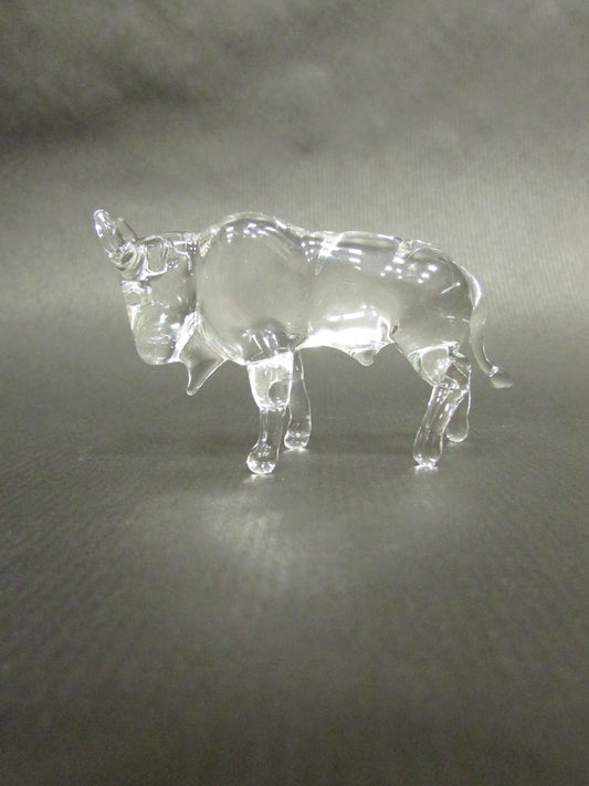 Bison en verre transparent | Bison de verre clair