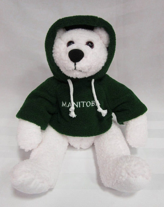 Polar Bear with Green Hoodie | Ours polaire avec capuche - Vert