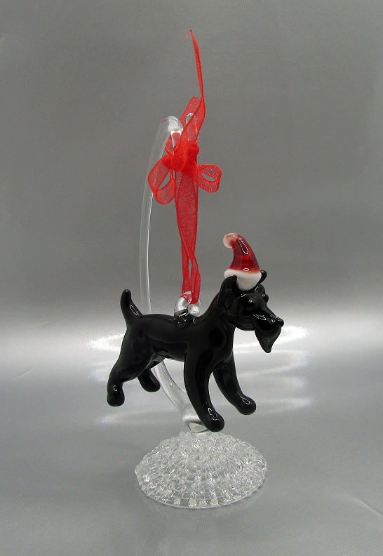 Glass Xmas Dog - Black | Chien de Noël en verre (noir)